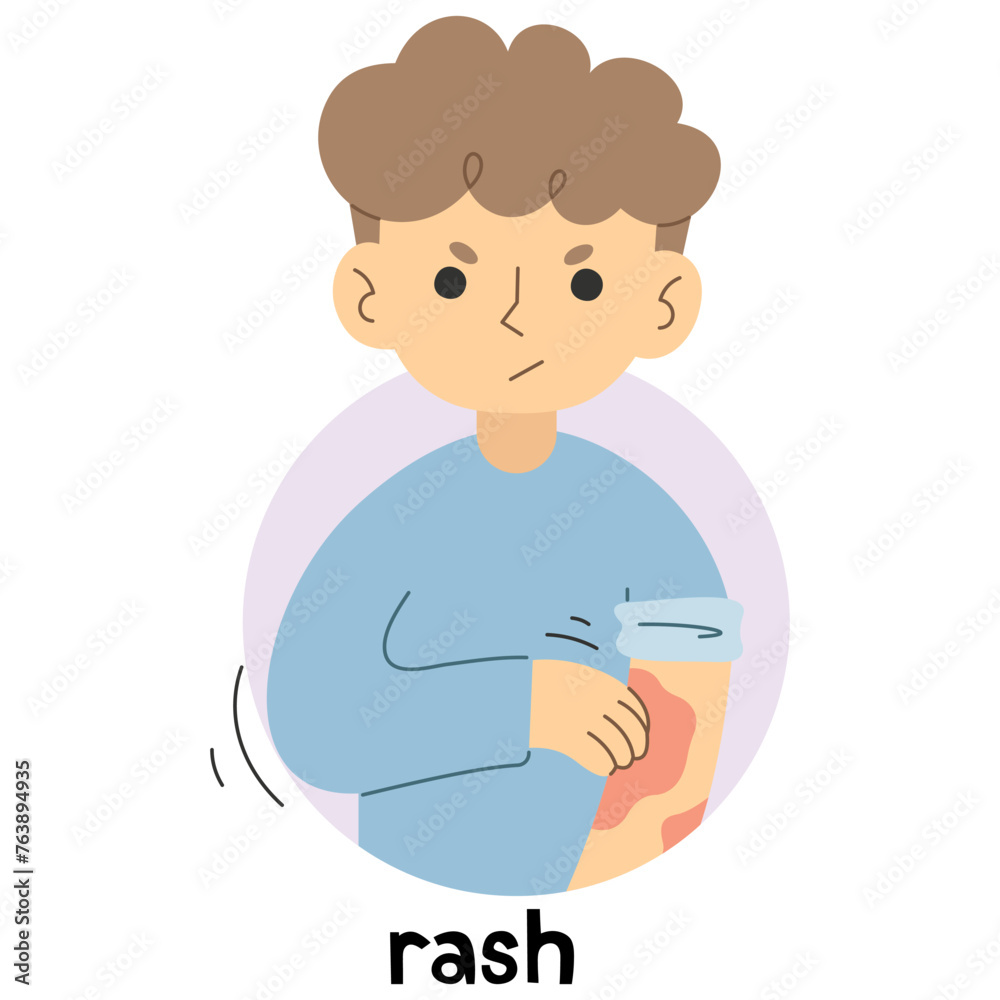 Rash 3 cute on a white background, vector illustration.
Rash 3 cute on a white background, vector illustration.