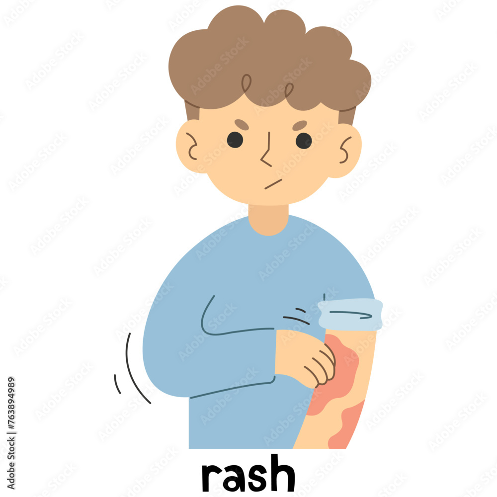 Rash 1 cute on a white background, vector illustration.
Rash 1 cute on a white background, vector illustration.