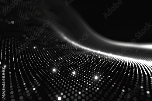 Animated abstract technology dark background. glowing random dots and grid. data, hi-tech concept. virtual space. Looped stock animation motion graphics design. footage for backdrop, wallpaper