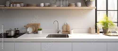 A kitchen features a sink and a window for natural light © TheWaterMeloonProjec