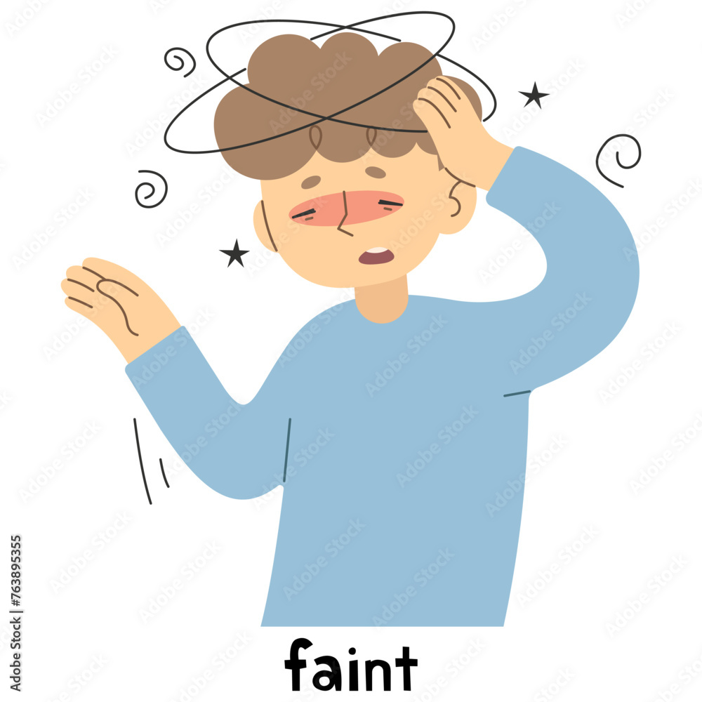 Faint 1 cute on a white background, vector illustration.
Faint 1 cute on a white background, vector illustration.