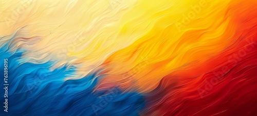 Abstract background of yellow blue red color. grainy wave, dark noise. generative ai