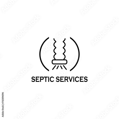 Cleaning Service. Vacuum Scrubber. Waste water septic tank icon  on white background 