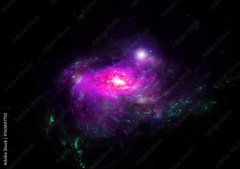 galaxy in a free space. 3D rendering