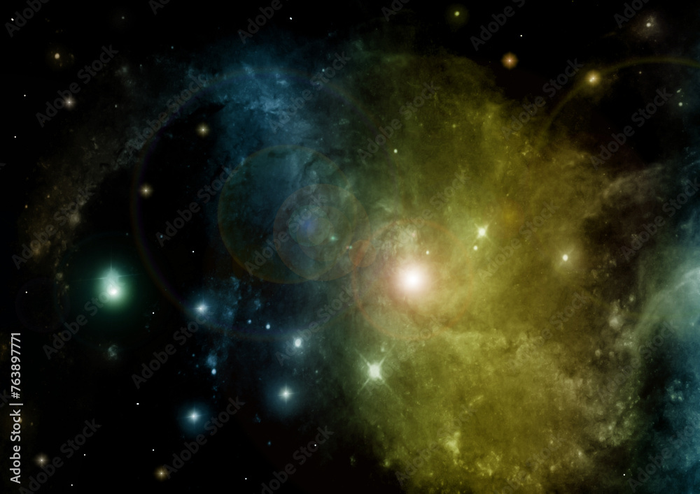 galaxy in a free space. 3D rendering