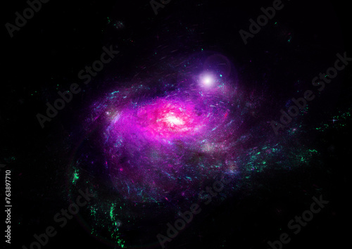 Obraz na płótnie galaxy in a free space. 3D rendering w salonie