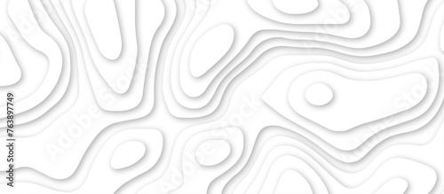 Abstract geometric layered curve line white background. 3d render, paper cut vector art background banner texture. multi layer cutout geometric patterns with smooth wavy layer. white background.