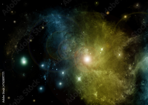 Obraz na płótnie galaxy in a free space. 3D rendering w salonie
