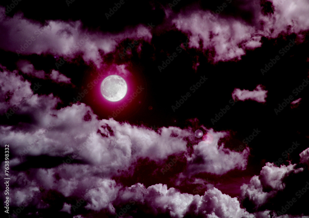 The moon in the night sky