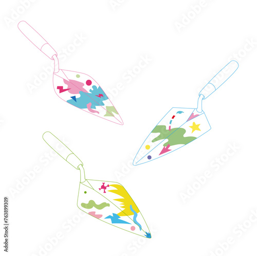 Brick trowels in funky fun colours.