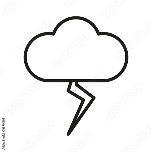 Cloud icon nature power. Thunderbolt strikes sharply. Vector illustration. EPS 10.