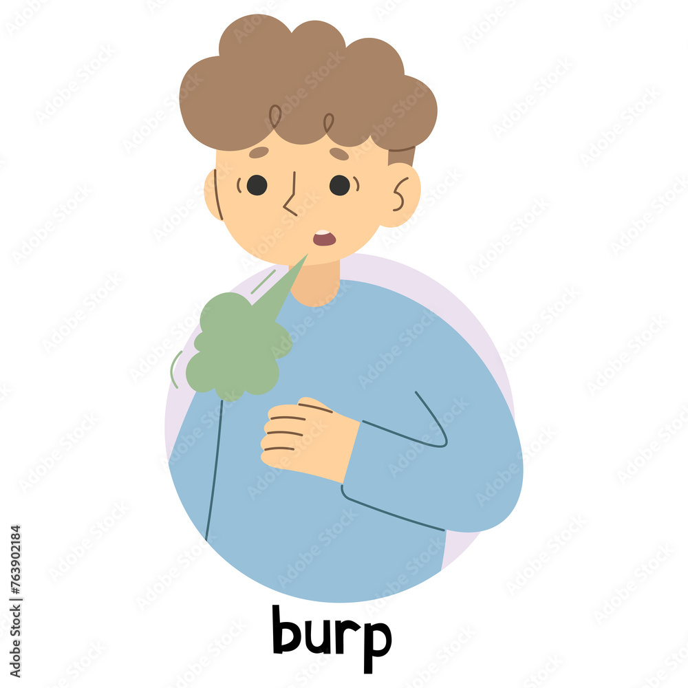 Burp 3 cute on a white background, vector illustration.
Burp 3 cute on a white background, vector illustration.