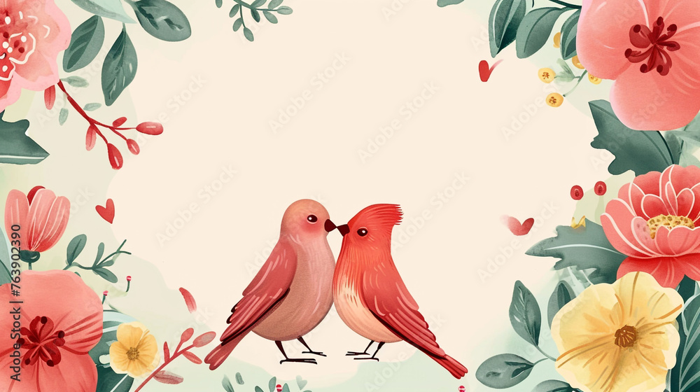 background with flowers and bird background with flowers and bird