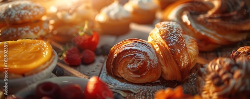 Sunlit Breakfast Spread: Gourmet Pastries Galore