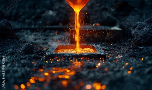 Pouring Molten Metal into Mold, A Detailed Metallurgical Process