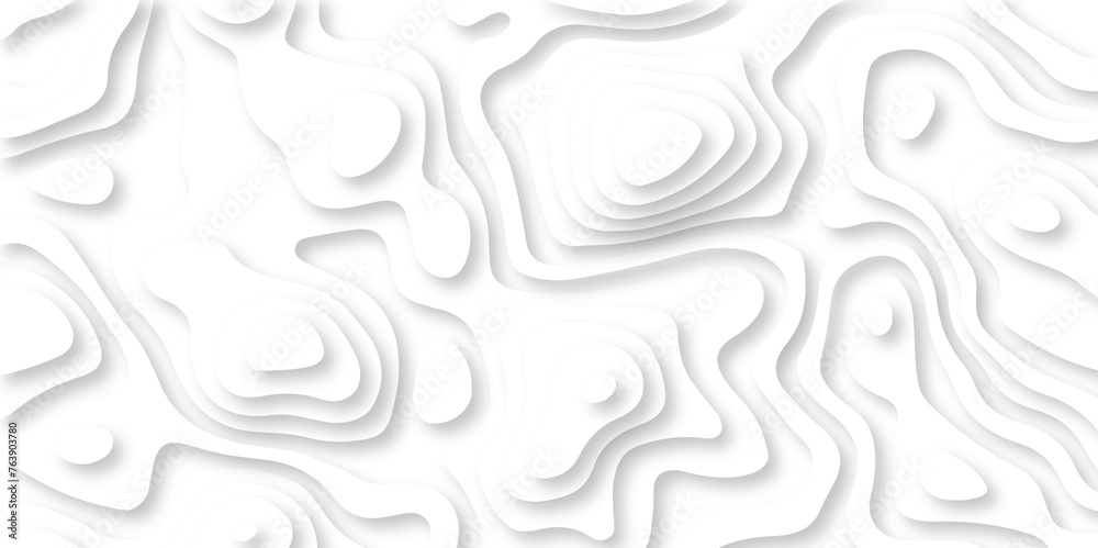 Vector topographic Gray and white wave Seamless abstract white papercut background 3d realistic design use for ads banner and advertising print design 3d topography relief texture. - obrazy, fototapety, plakaty 