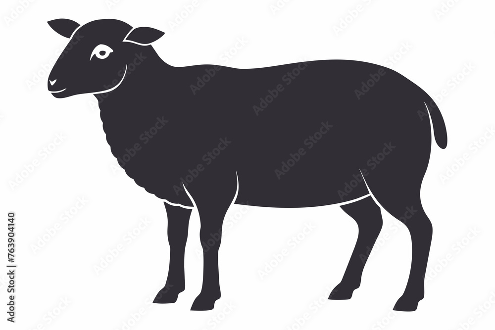 Naklejka premium Sheep silhouette vector art illustration