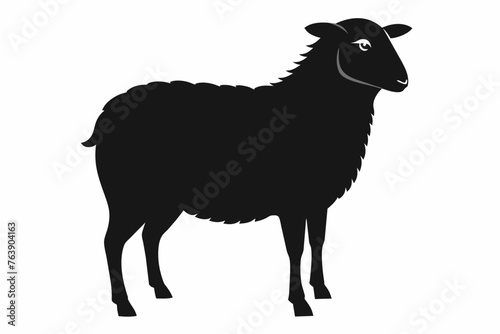 Sheep silhouette vector art illustration