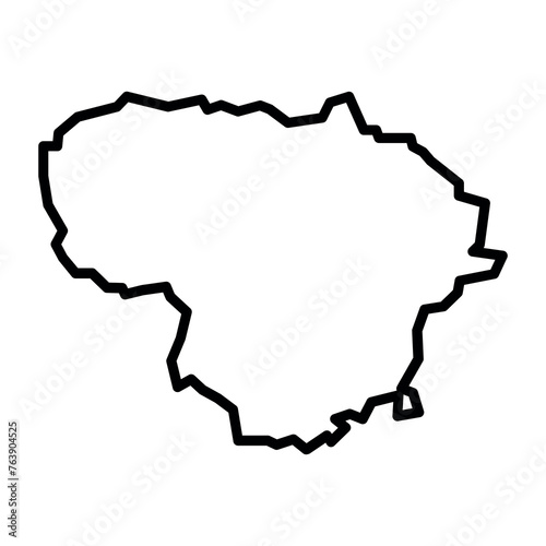 vector lithuania outline map on white background
