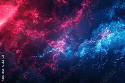 ed and blue lightning abstract electrical background