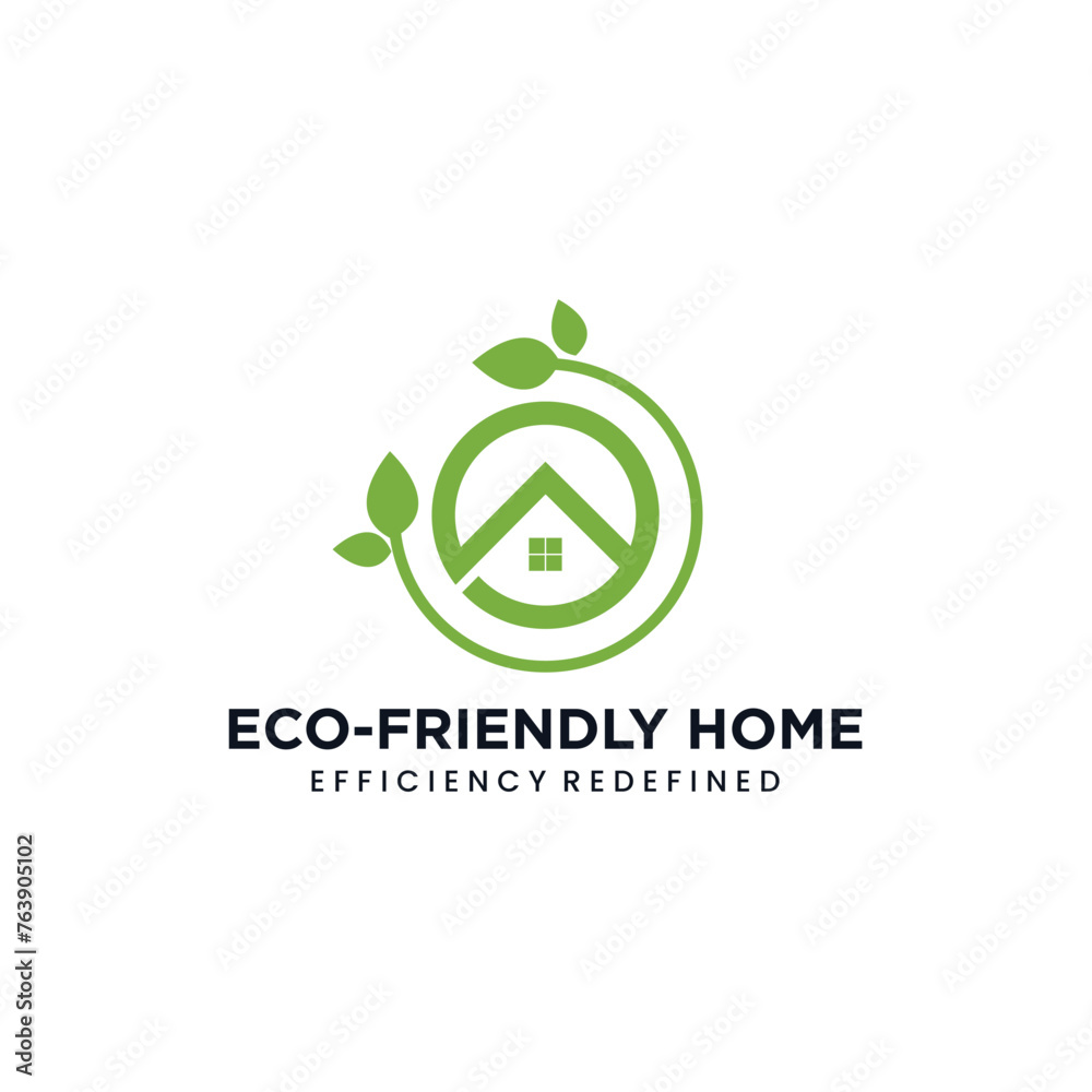 Fototapeta premium Green eco- friendly house logo 