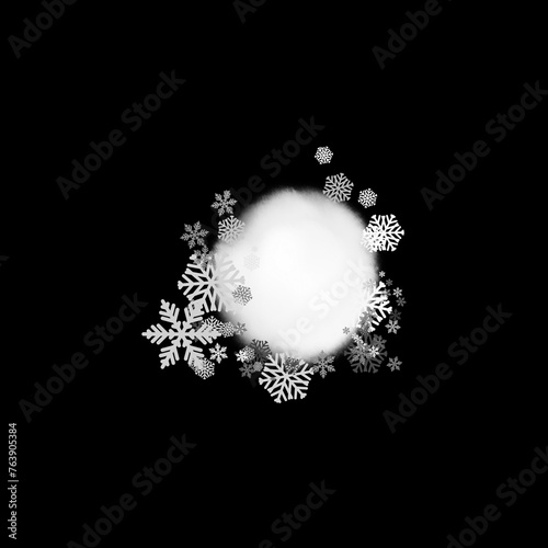 Artistic winter, Christmas mask. Basis element on black background universal
