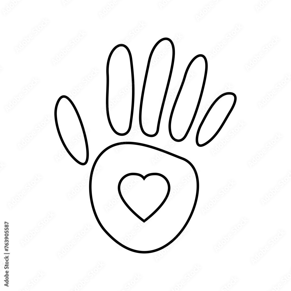 Fototapeta premium Handprint icon vector. Hand illustration sign. Hand Print symbol or logo.