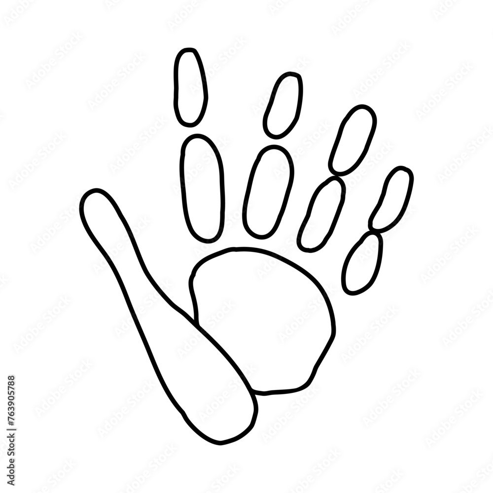 Handprint icon vector. Hand illustration sign. Hand Print symbol or logo. Handprint icon vector. Hand illustration sign. Hand Print symbol or logo.