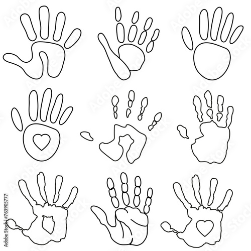 Handprint icon vector set. Hand illustration sign collection. Hand Print symbol or logo. © Denys
