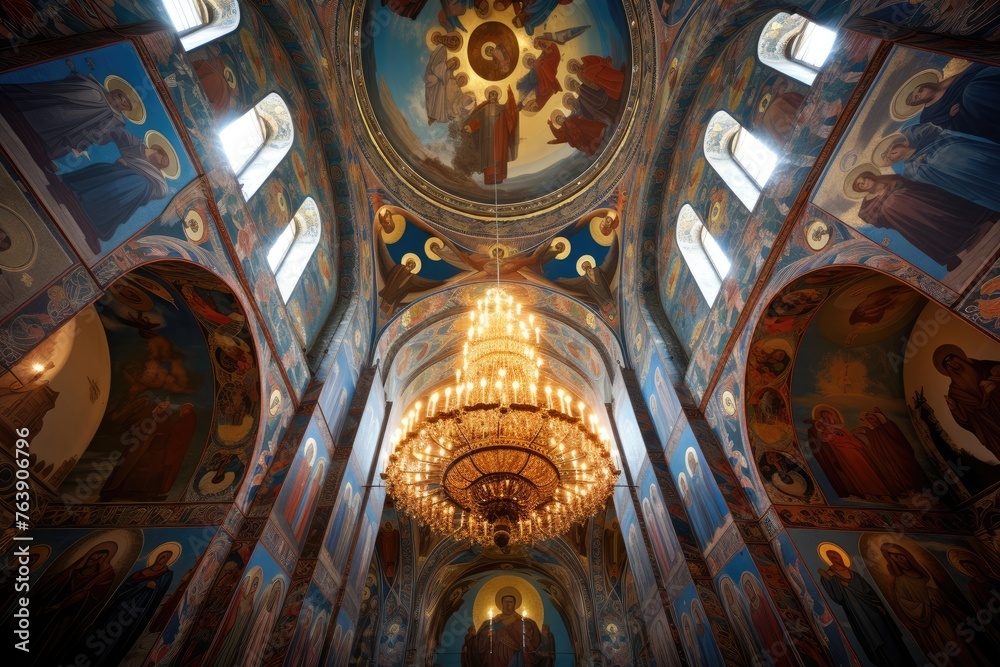 The detailed patterns on the ceiling of the Church of the Savior on Spilled Blood, St. Petersburg.