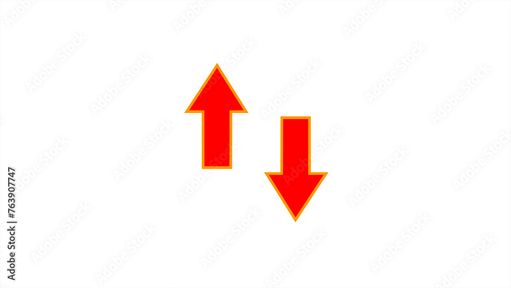 Up and down arrow icon on the white background. Up and down arrow icon on the white background.