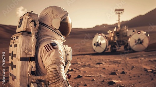 future of space exploration an astronaut gazes at mars research station