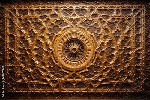 The intricate patterns on the ceiling of the AlcÃ¡zar of Toledo, Spain. photo