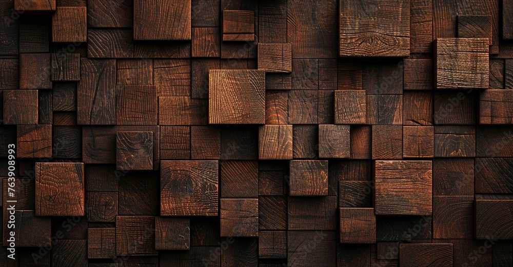 Dark Brown Wooden Block Pattern Dark Brown Wooden Block Pattern