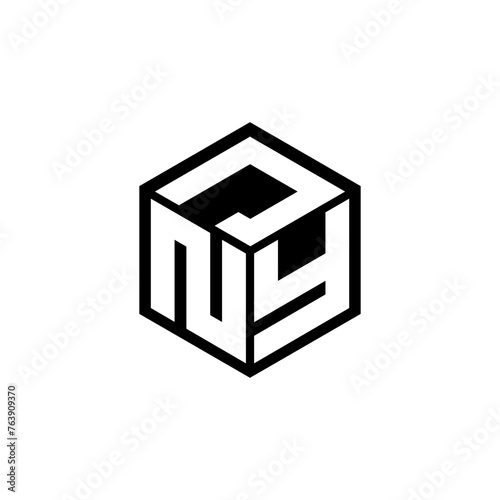 NYJ letter logo design with white background in illustrator, cube logo, vector logo, modern alphabet font overlap style. calligraphy designs for logo, Poster, Invitation, etc.