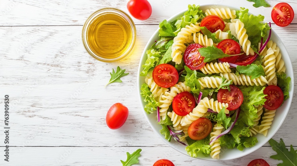 Healthy Chicken Pasta Salad with Avocado Tomato. AI Healthy Chicken Pasta Salad with Avocado Tomato. AI