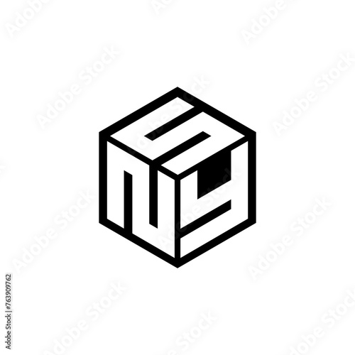 NYS letter logo design with white background in illustrator, cube logo, vector logo, modern alphabet font overlap style. calligraphy designs for logo, Poster, Invitation, etc. photo