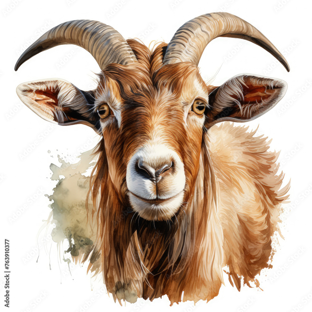 watercolor Goat clipart, Generative Ai watercolor Goat clipart, Generative Ai