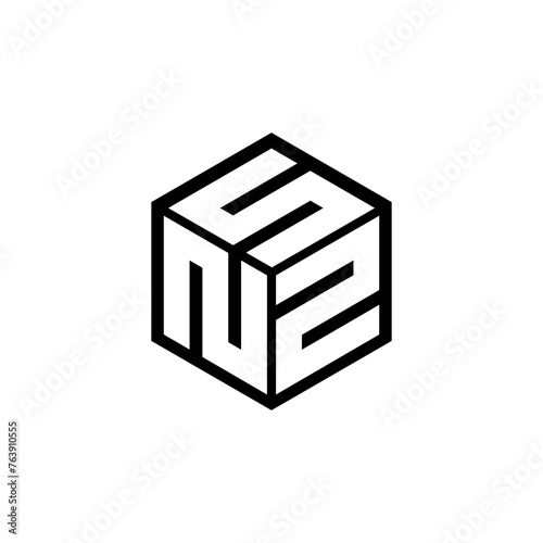 NZS letter logo design with white background in illustrator, cube logo, vector logo, modern alphabet font overlap style. calligraphy designs for logo, Poster, Invitation, etc. photo
