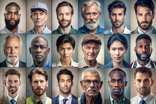 Collage Of Diverse People With different ethnicity