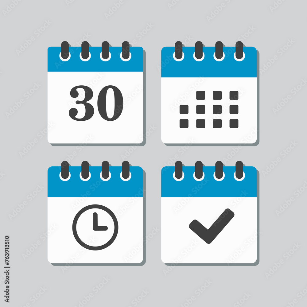 Icon calendar number 30, agenda app, timer, done Icon calendar number 30, agenda app, timer, done