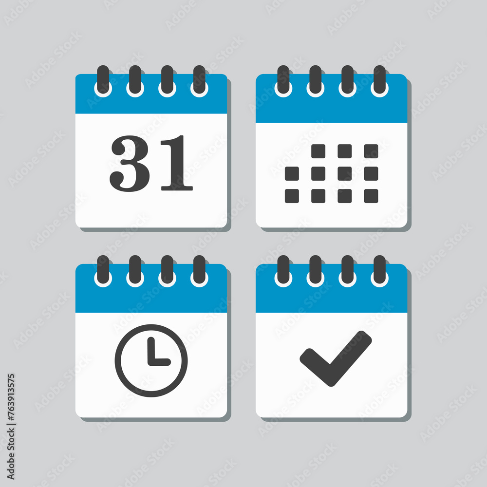 Icon calendar number 31, agenda app, timer, done Icon calendar number 31, agenda app, timer, done