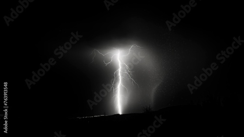 Lightning on the black background. AI