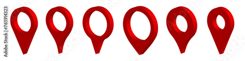 3D Realistic Location map pin gps pointer icon set gesign vector ilustration.