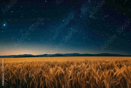 Starry Night over Golden Wheat Field. © STOCKAI