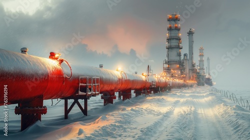 Pipe of gas from Russia to European Union, Valve on the main gas pipeline Russia, Sanctions concept. AI