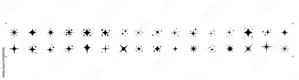 Set of twinkling star, sparkl... Set of twinkling star, sparkl...