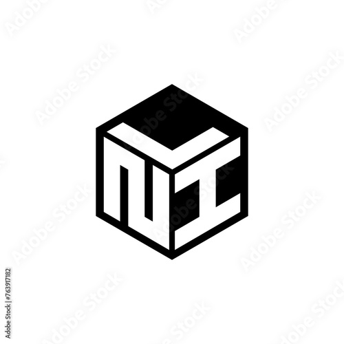 NIL letter logo design with white background in illustrator, cube logo, vector logo, modern alphabet font overlap style. calligraphy designs for logo, Poster, Invitation, etc.