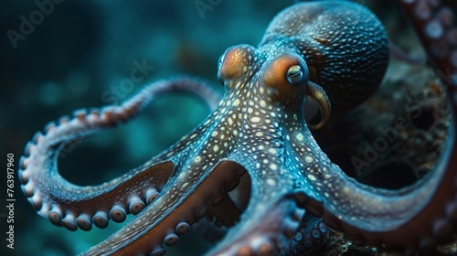 exploring the depths of the ocean with a closeup view of an elusive octopus