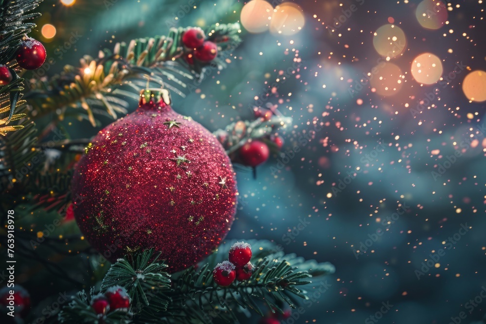 Obraz premium Merry Christmas background. Vector illustration with Christmas elements